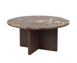 Rowico Home Brooksville Soffbord Brun Marmor/Ek Ø90