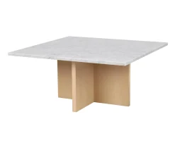 Rowico Home Brooksville Soffbord Vit Marmor/Vitpigmenterad 90x90