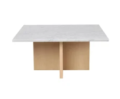 Rowico Home Brooksville Soffbord Vit Marmor/Vitpigmenterad 90x90