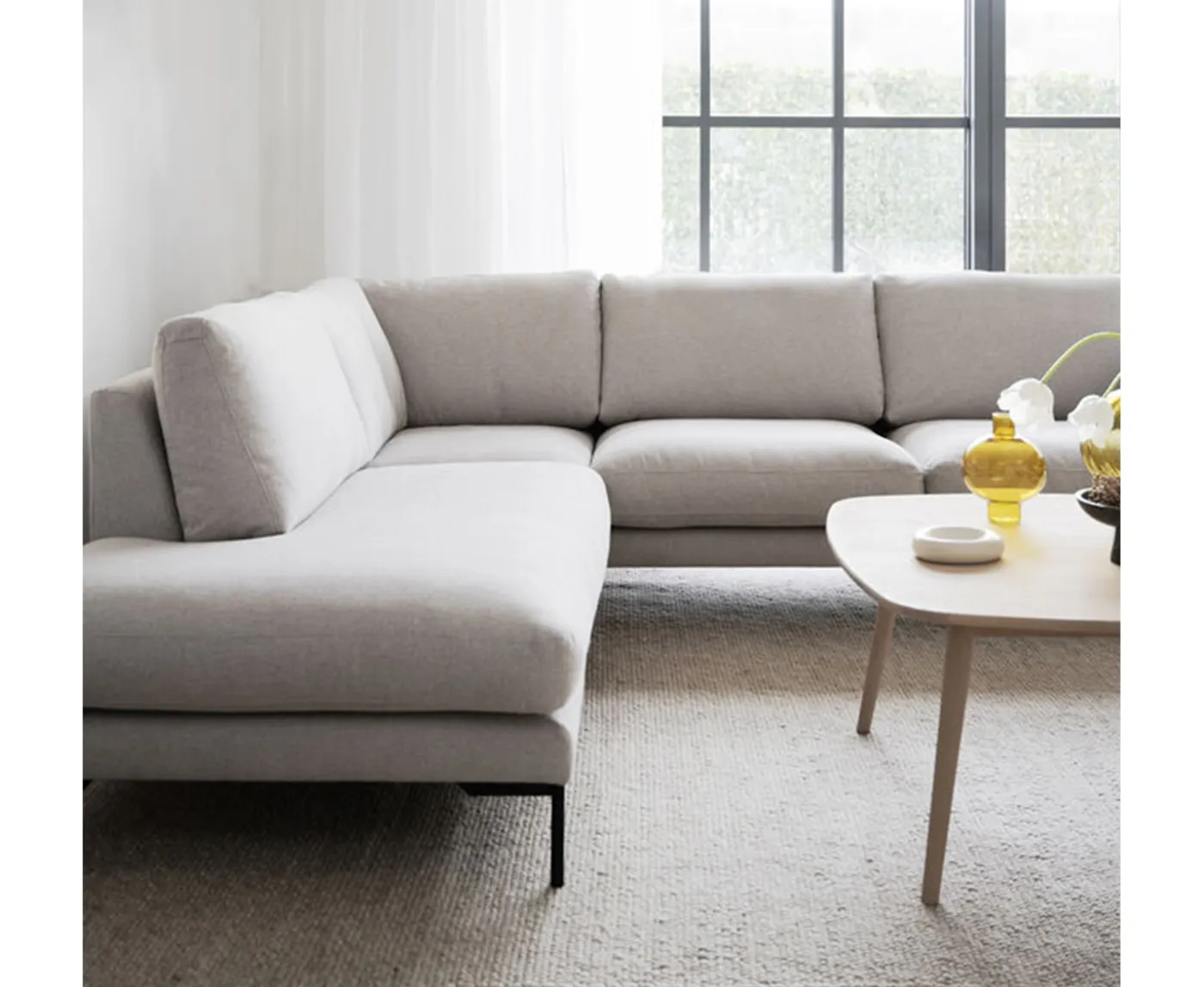 Rowico Home Corwin 2,5+2,5-sits Hörnsoffa Vänster Beige