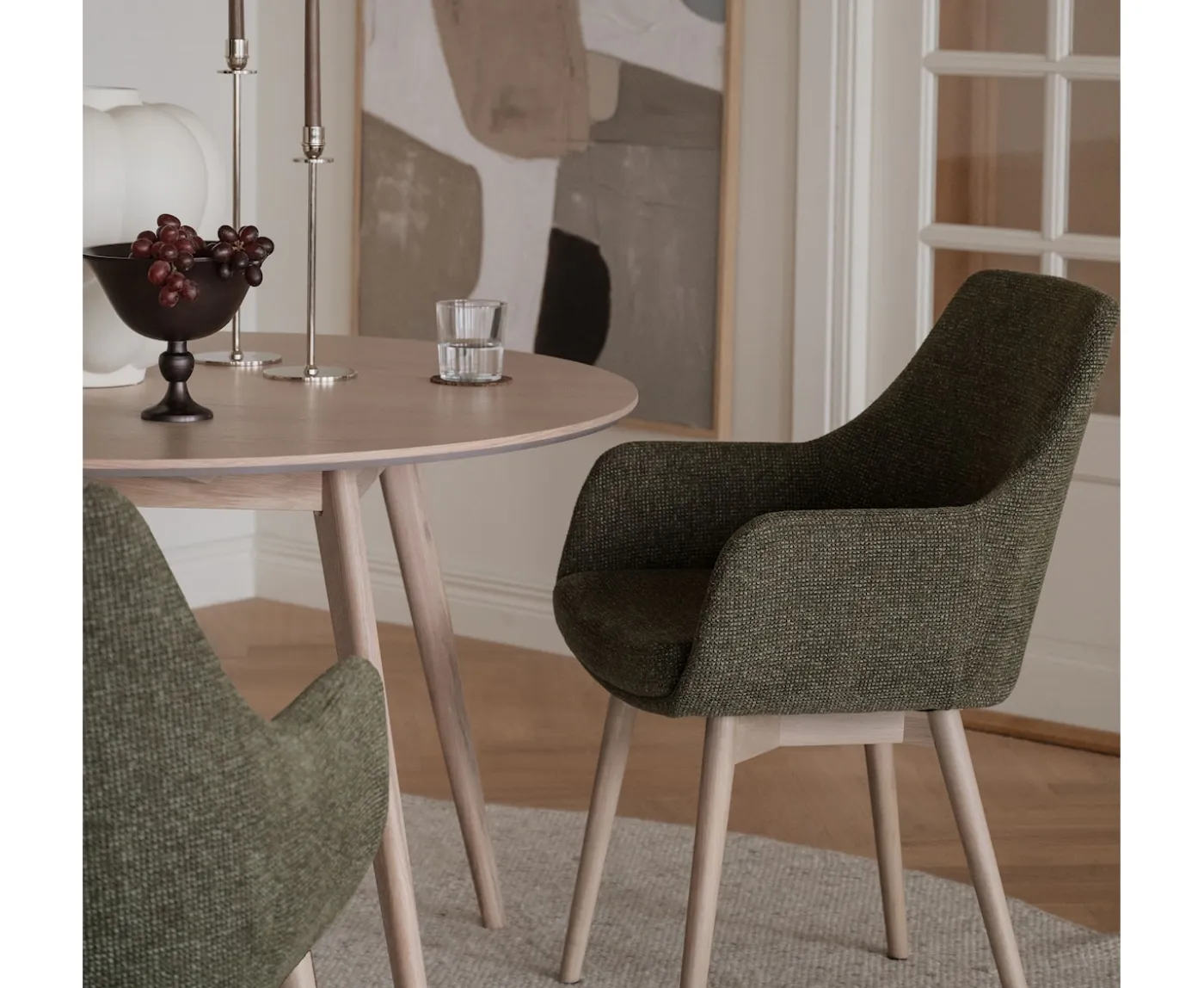 Rowico Home Denley Karmstol Grön/Vitpigmenterad