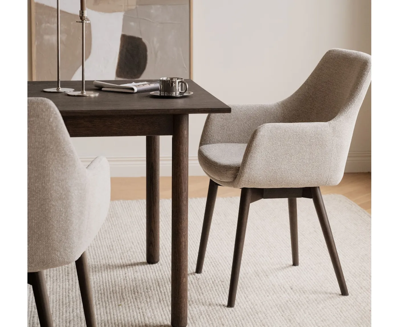 Rowico Home Denley Karmstol Ljusbeige/Brun