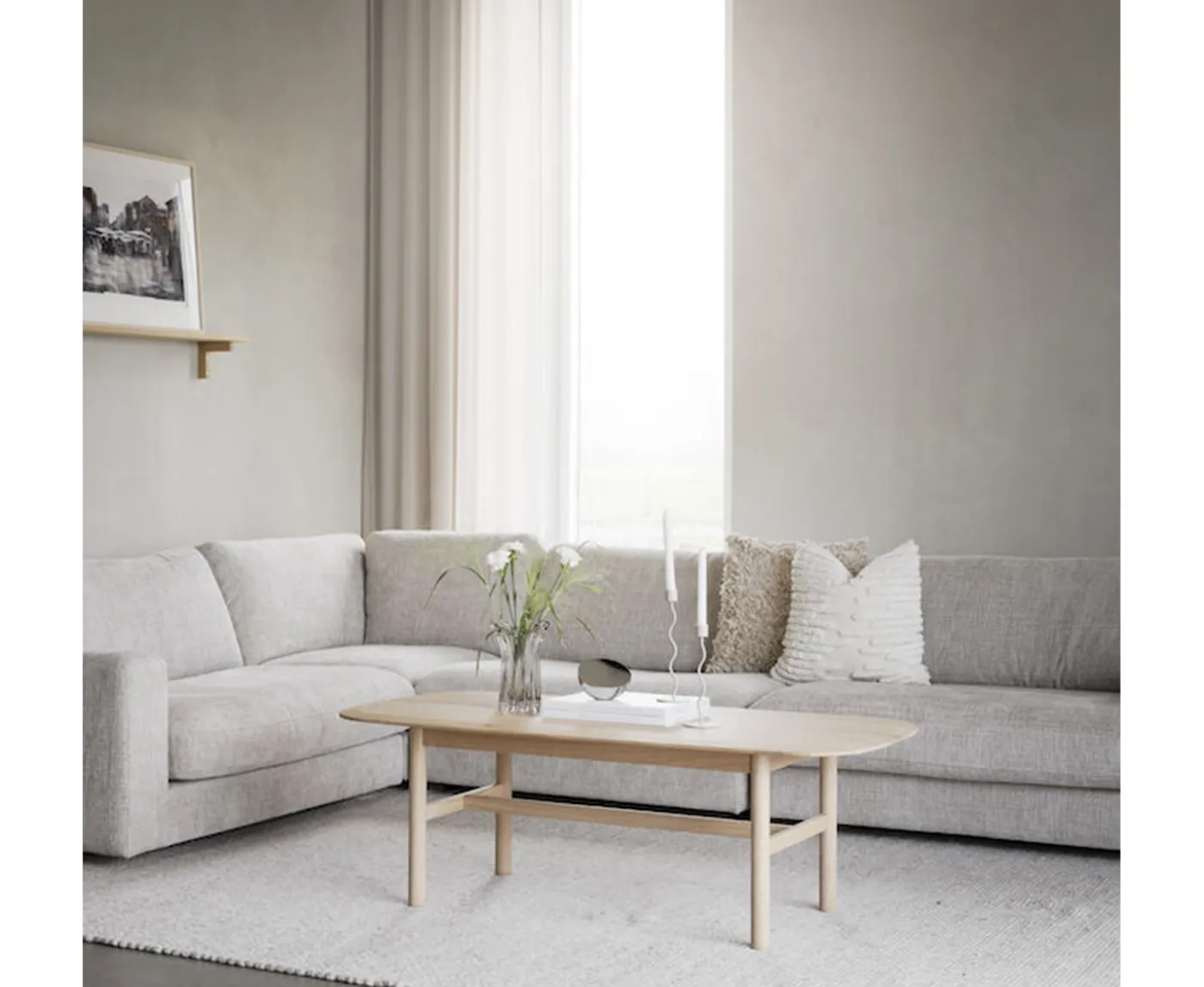 Rowico Home Duncan 2+3-sits Hörnsoffa Ljusgrå