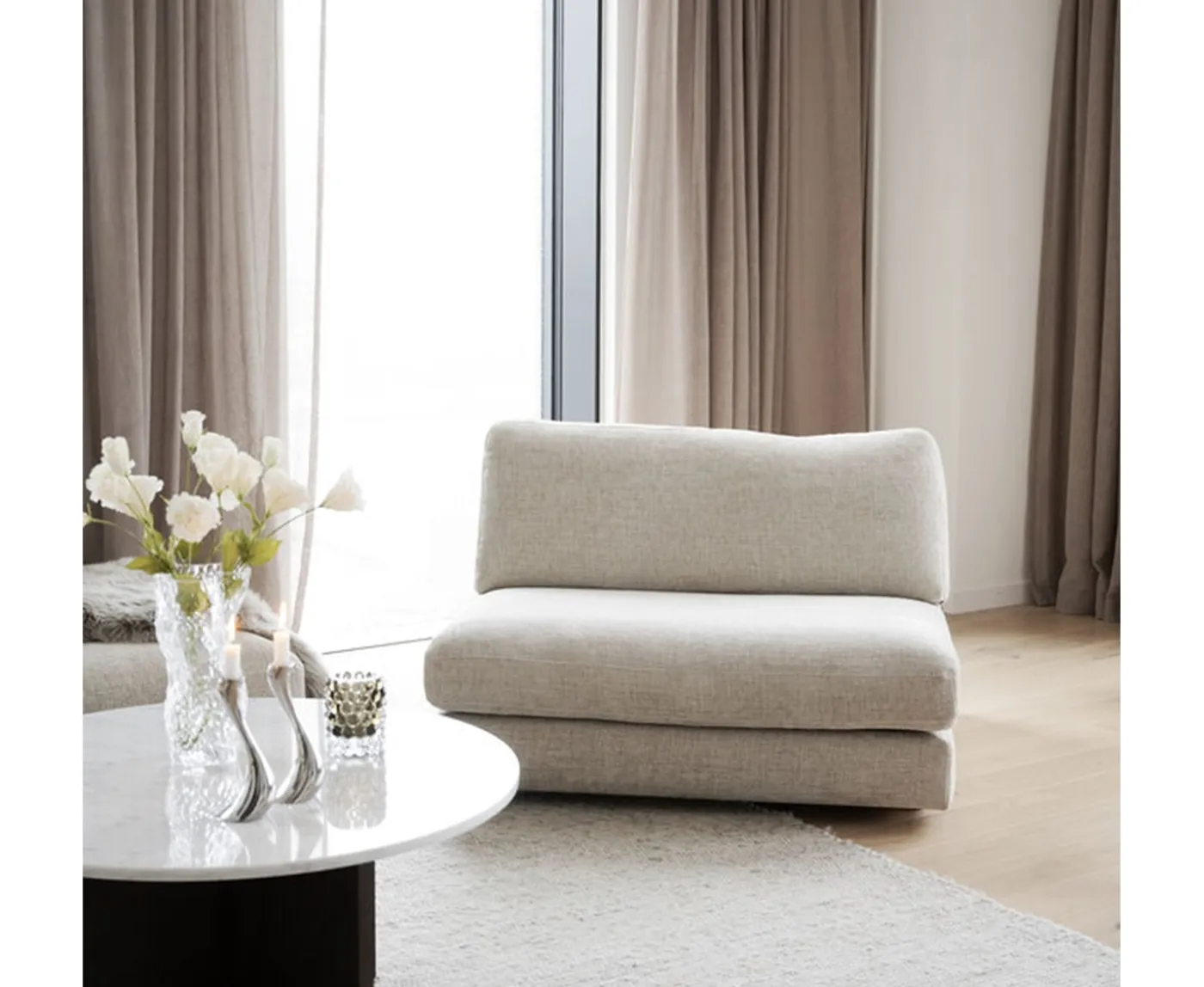 Rowico Home Duncan 1.5-sits Mittmodul Ljusgrå