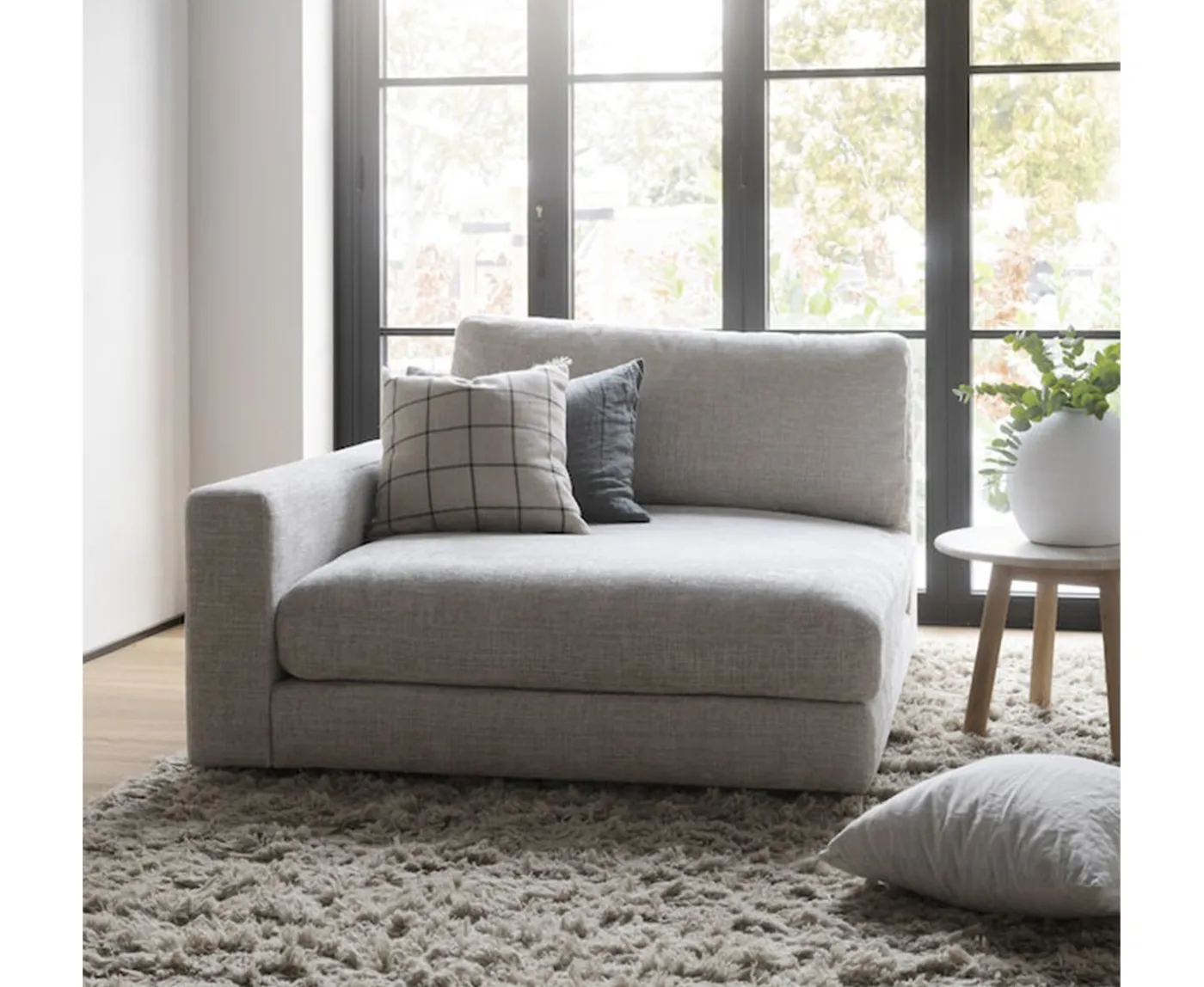 Rowico Home Duncan 1.5-sits Modul Schäslong Vänster Ljusgrå
