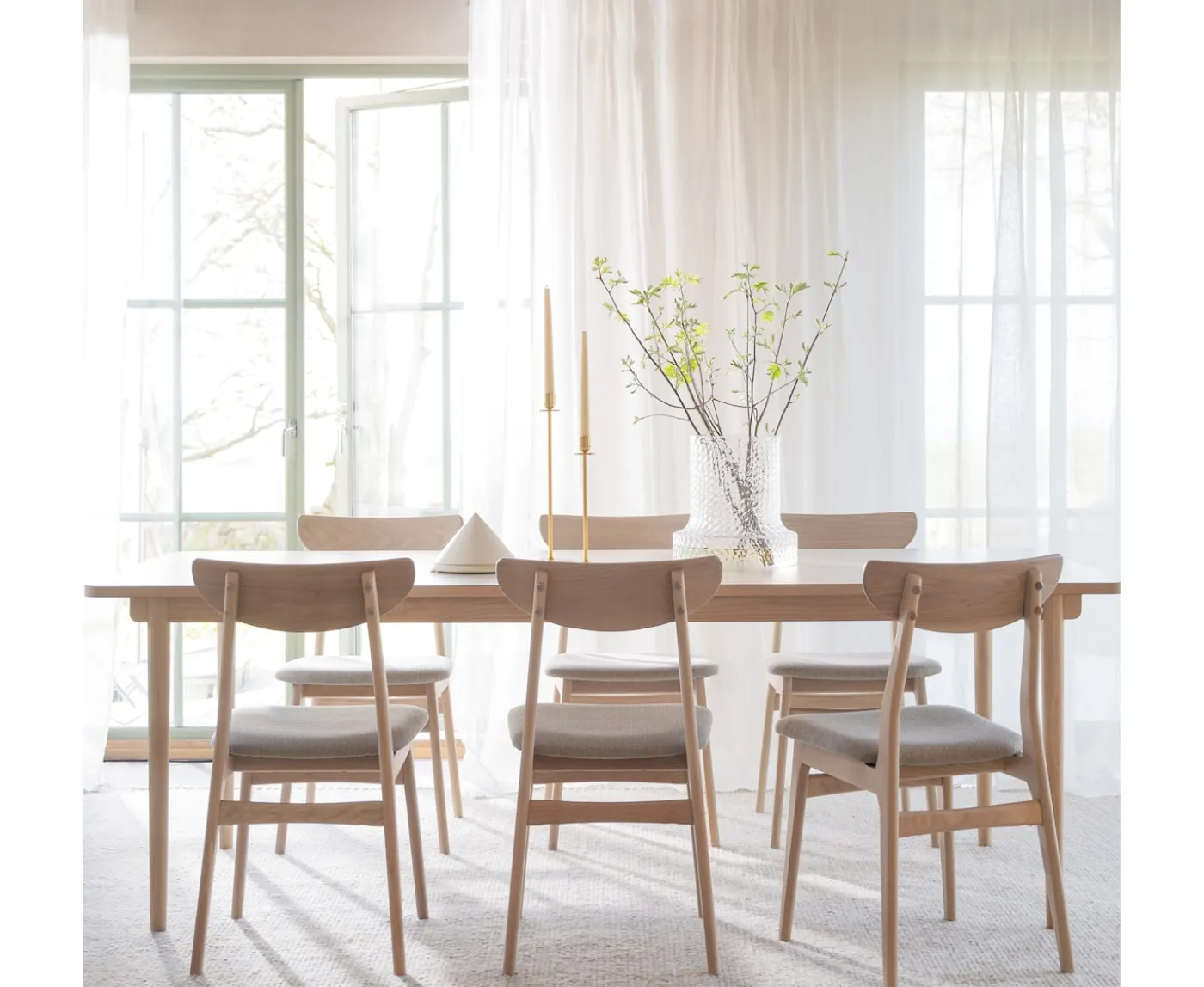 Rowico Home Fairmount Matbord Beige/Vitpigmenterad Ek 220x95