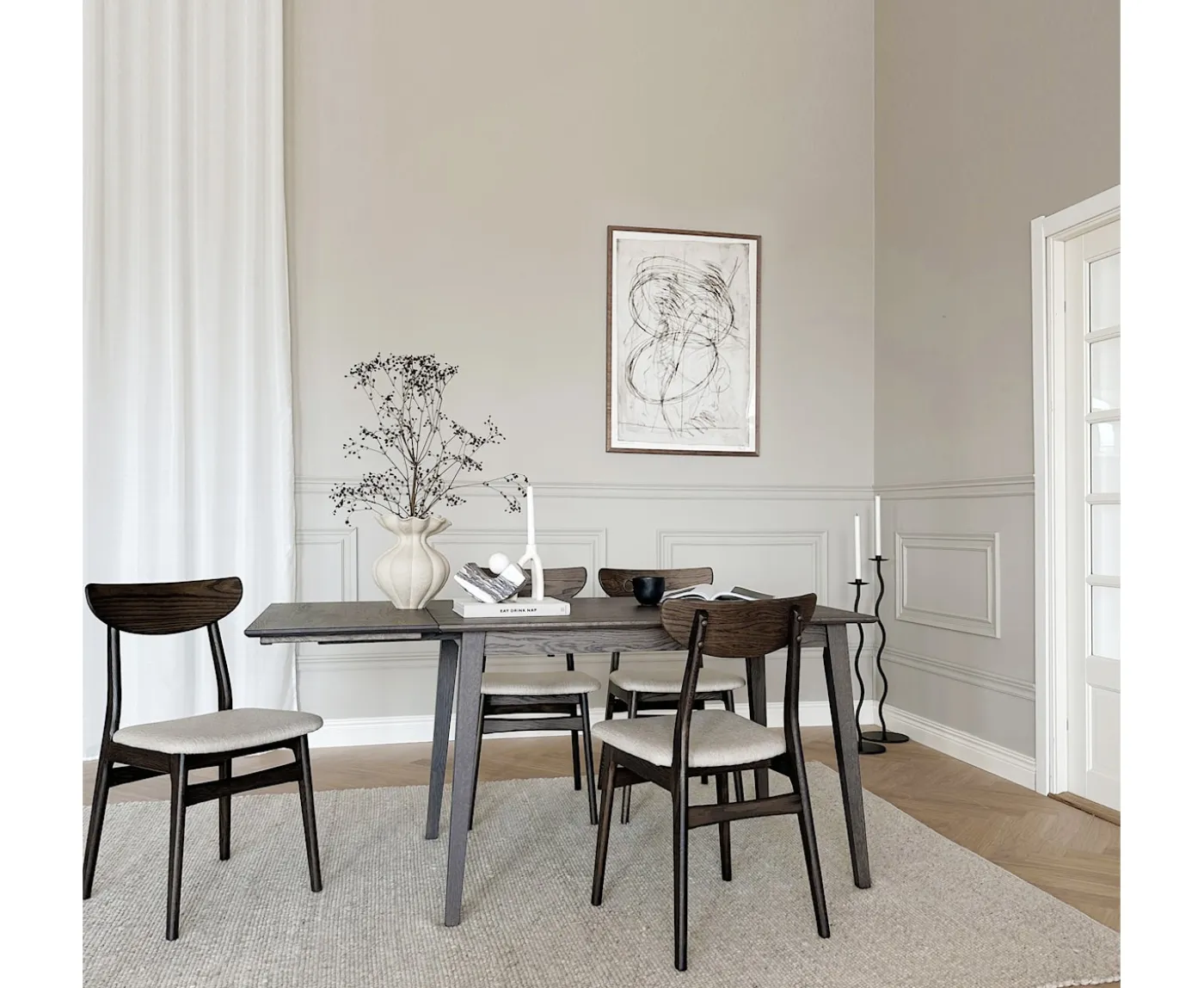 Rowico Home Filippa Klaffbord Mörkbrun Ek 120cm