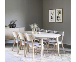 Rowico Home Filippa Matbord Ovalt Vitpigmenterad 170+40