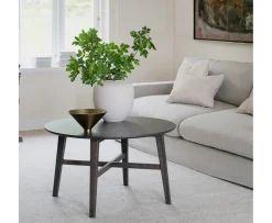 Rowico Home Filippa Soffbord Runt Mörkbrun Ek Ø90