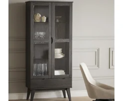 Rowico Home Filippa Vitrinskåp Mörkbrun 185cm