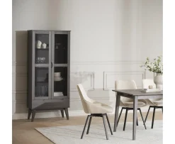 Rowico Home Filippa Vitrinskåp Mörkbrun 185cm