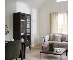 Rowico Home Filippa Vitrinskåp Mörkbrun 185cm