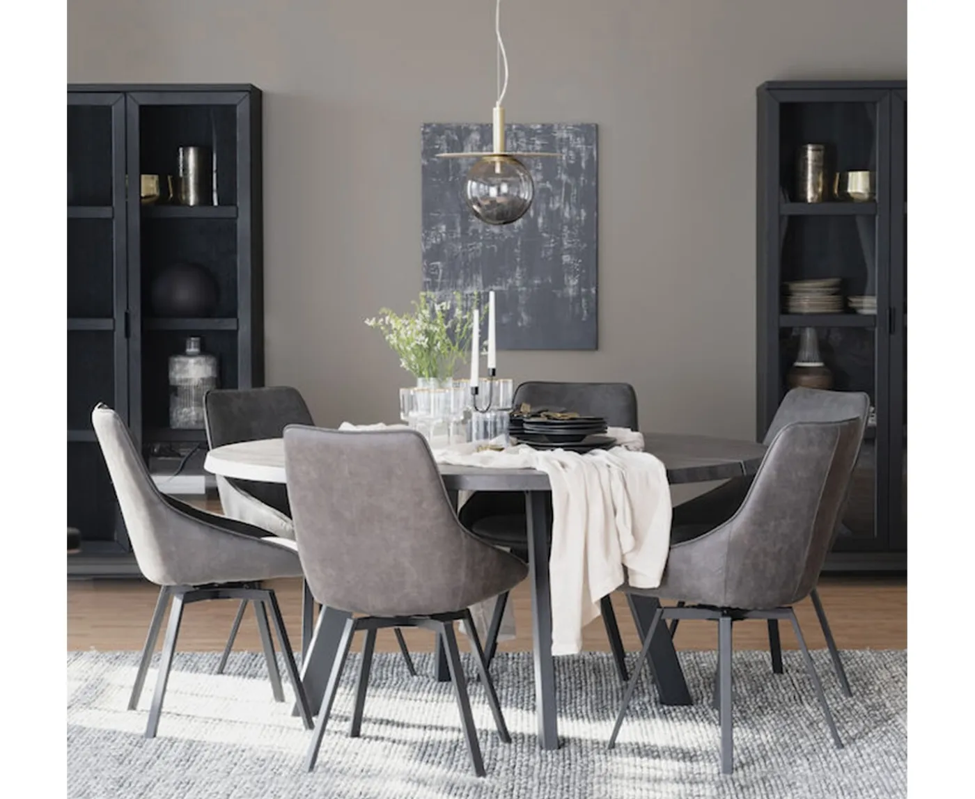 Rowico Home Fred Matbord Mörkbrun Ø160