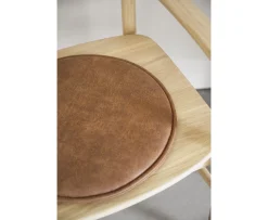 Rowico Home Fulton Sittdyna Rund Brun Läder/Textil Ø38