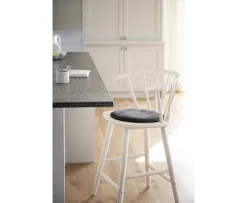Rowico Home Fulton Sittdyna Rund Svart Läder/Textil Ø38