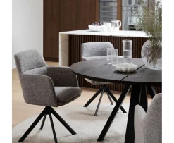 Rowico Home Gladstone Karmstol Mörkbeige/Svart