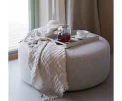 Rowico Home Joplin Sittpuff Ljusbeige Ø90