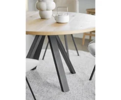 Rowico Home Maddock Matbord Ek/Svart Ø135