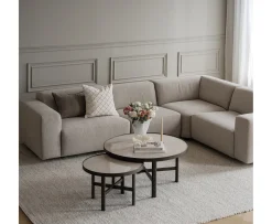 Rowico Home Marsden Soffbord Beige/Brun Ø90