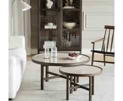 Rowico Home Marsden Soffbord Beige/Brun Ø90