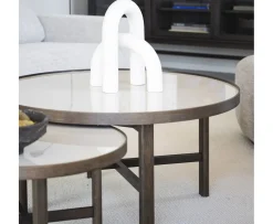 Rowico Home Marsden Soffbord Beige/Brun Ø90