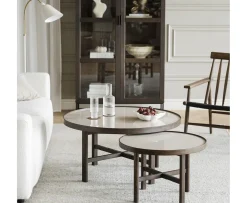 Rowico Home Marsden Soffbord Beige/Brun Ø60