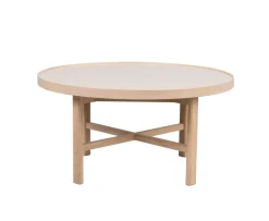 Rowico Home Marsden Soffbord Beige/Vitpigmenterad Ø90