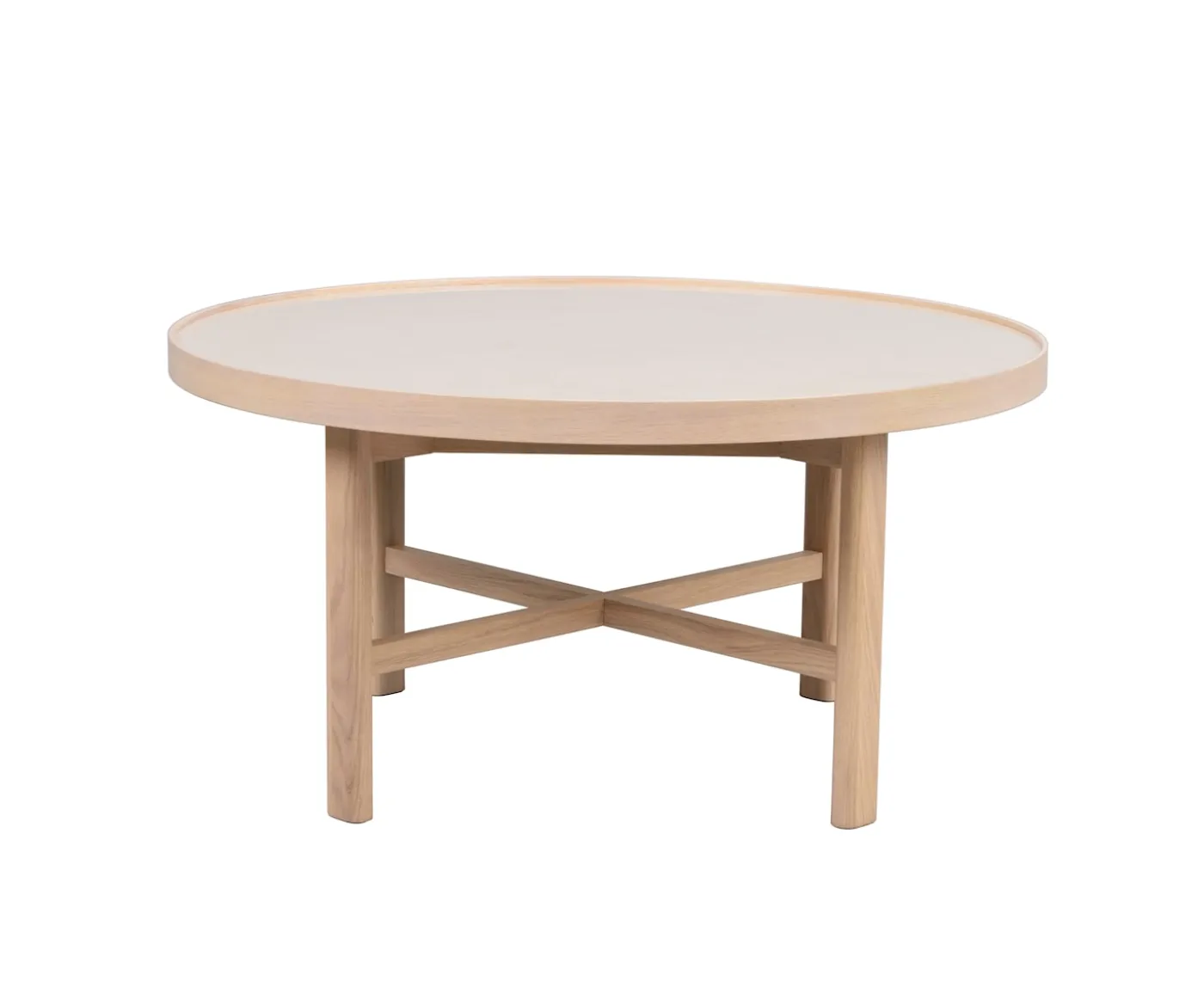 Rowico Home Marsden Soffbord Beige/Vitpigmenterad Ø90
