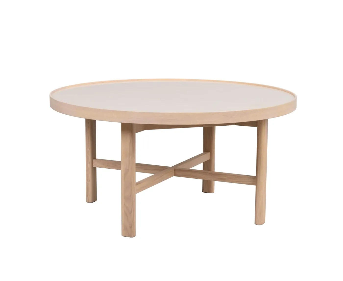 Rowico Home Marsden Soffbord Beige/Vitpigmenterad Ø90