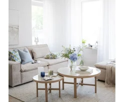 Rowico Home Marsden Soffbord Beige/Vitpigmenterad Ø60