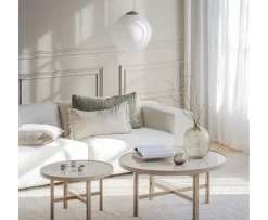 Rowico Home Marsden Soffbord Beige/Vitpigmenterad Ø60