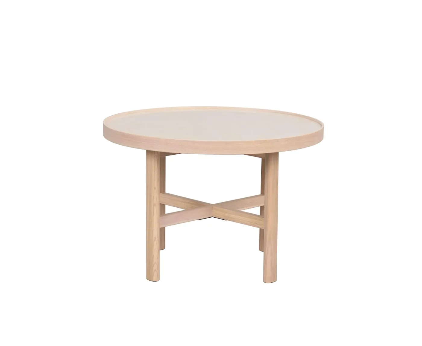 Rowico Home Marsden Soffbord Beige/Vitpigmenterad Ø60