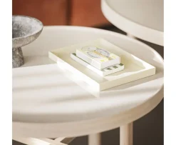 Rowico Home Marsden Soffbord Beige/Vitpigmenterad Ø60