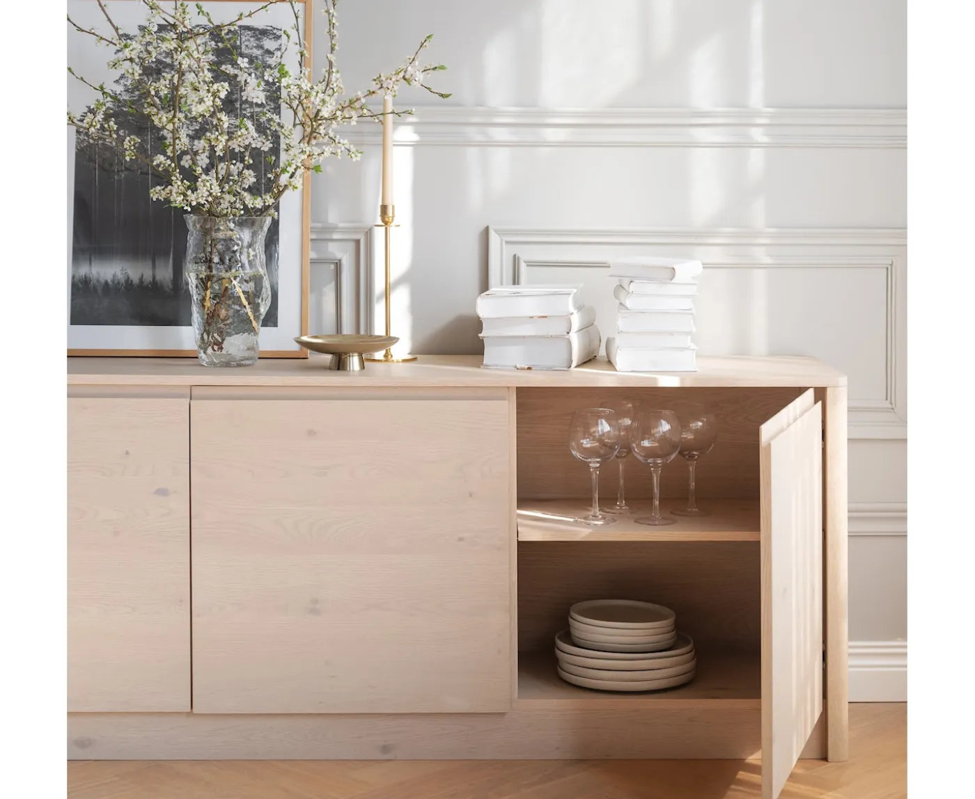 Rowico Home Melstone Sideboard Vitpigmenterad Ek 180x70