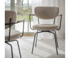 Rowico Home Merrick Snurr Karmstol Mörkbeige/Svart