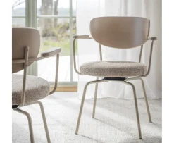 Rowico Home Merrick Snurr Karmstol Mörkbeige/Vitpigment