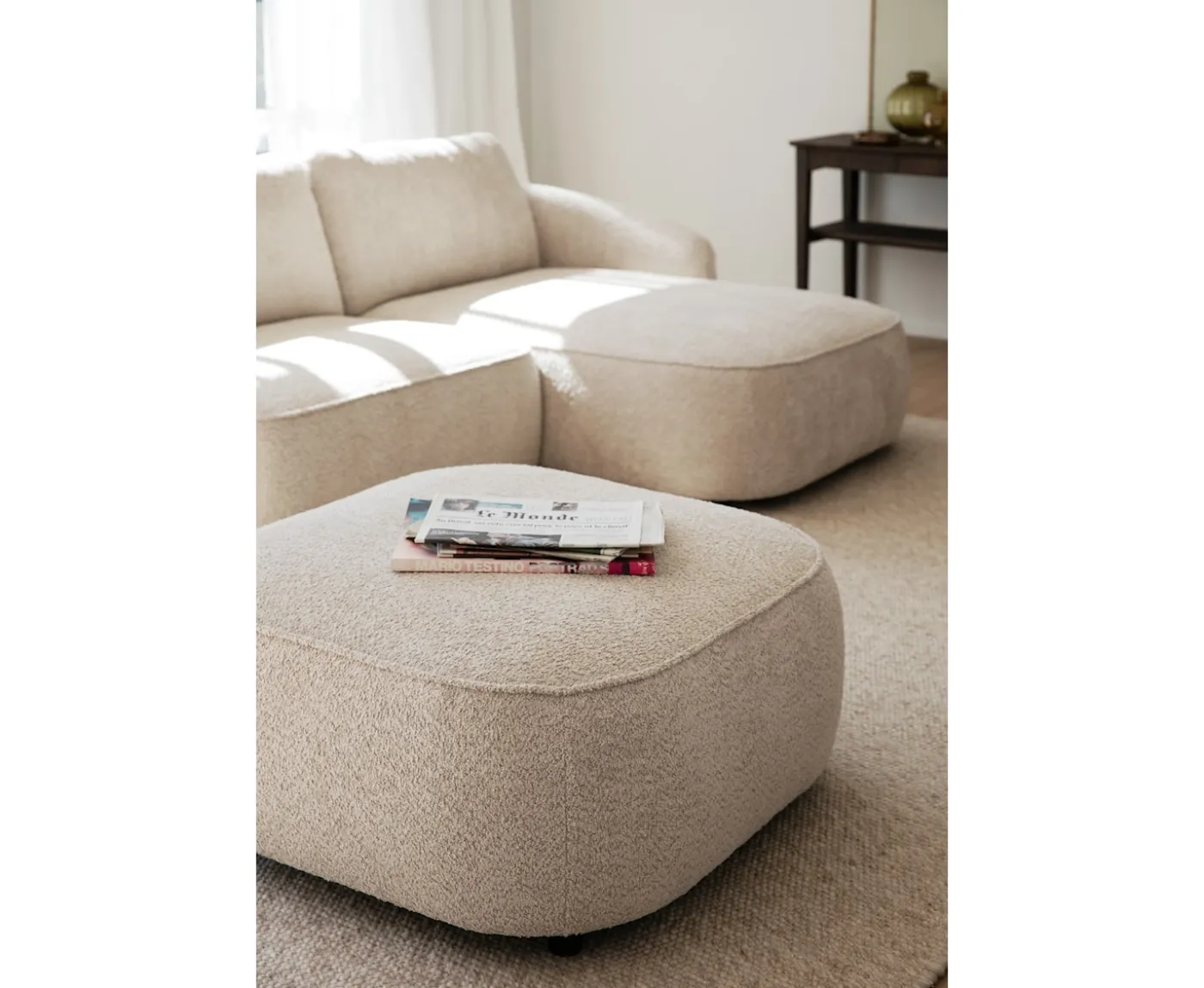 Rowico Home Norris Fotpall Ljusbeige 89cm