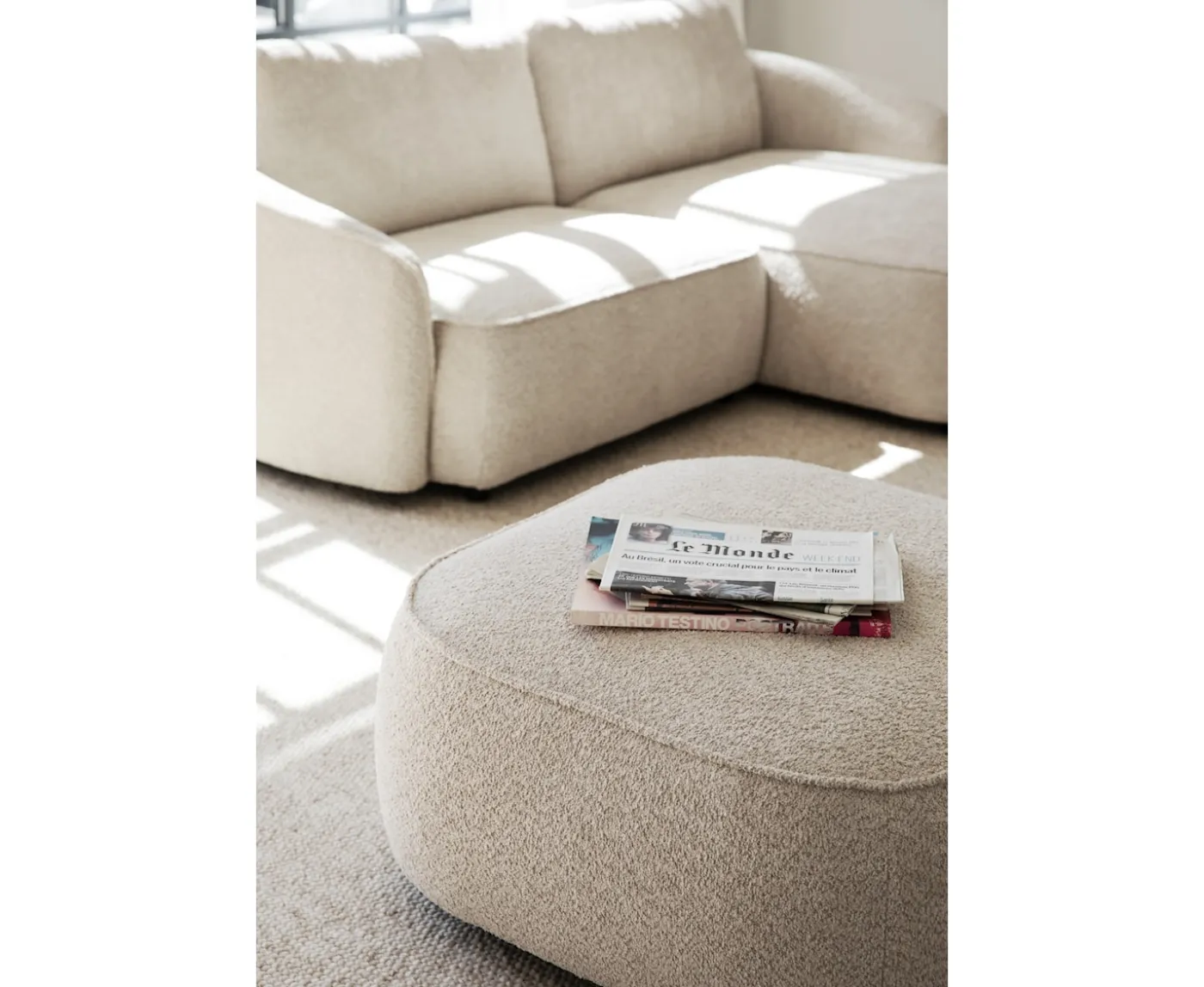 Rowico Home Norris Fotpall Ljusbeige 89cm