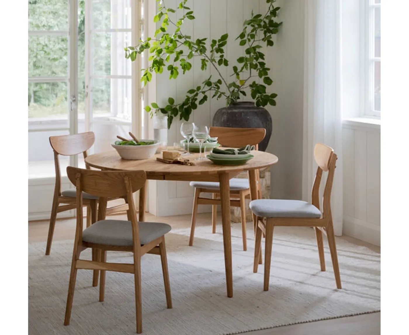 Rowico Home Rodham Matstol Ek/Gråbeige