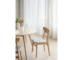 Rowico Home Rodham Matstol Ek/Ljusgrå