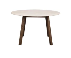 Rowico Home Taransay Matbord Beige Travertin/Brun Ek Ø125