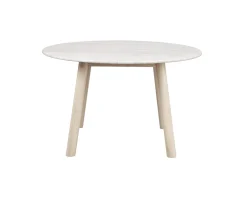 Rowico Home Taransay Matbord Beige Travertin/Vitpigmenterad Ek Ø125