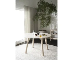 Rowico Home Taransay Matbord Beige Travertin/Vitpigmenterad Ek Ø125