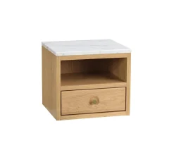 Rowico Home Whitmore Sängbord/Väggskåp Ek/Vit Marmor