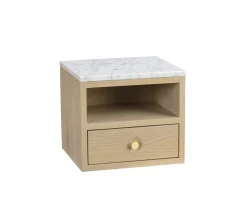Rowico Home Whitmore Sängbord/Väggskåp Vitpigmenterad/Vit Marmor