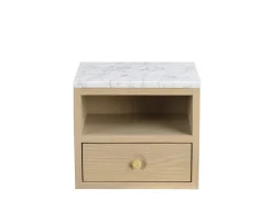 Rowico Home Whitmore Sängbord/Väggskåp Vitpigmenterad/Vit Marmor