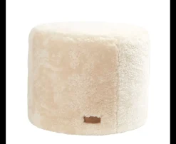 Shepherd Frida Sittpuff Fårskinn Creme Ø50