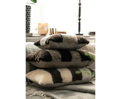 Shepherd Rand Prydnadskudde Fårskinn Creme/Svart 40x60