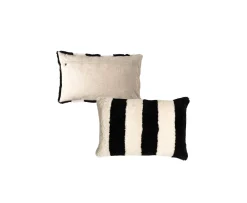 Shepherd Rand Prydnadskudde Fårskinn Creme/Svart 40x60