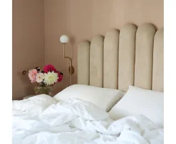 Sleepo Collection Art Sänggavel Sammet Beige 180cm